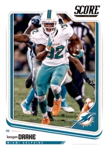 2018 Score Kenyan Drake NFL PWE Base Card Dolphins #188 - Picture 1 of 2