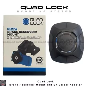 NEW QUAD LOCK Motorcycle Brake Reservoir Mount and Universal Adapter Quadlock - Photo 1 sur 6