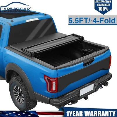 Cubierta Tonneau suave de 5,5 ft 4 pliegues Ford F-150 2004-2014 Lincoln Mark LT Foto 1 de 4