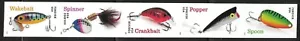 Scott #5965c IMPERFORATE (NO DIE-CUT), Fishing Lures Horizontal Strip of 5, MNH - Picture 1 of 1