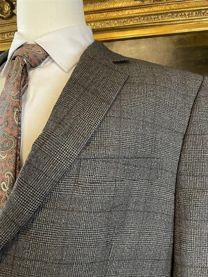 Blazer Michael Kors 42R 100% Lana Marrón Príncipe de Gales Cuadros Tejido Suave 2Btn Foto 1 de 4