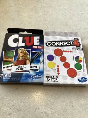 New Hasbro Clue & Connect 4 Travel Card Games Brand New  - Image 1 of 2