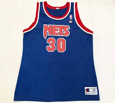 Vintage Champion NBA New Jersey Nets KERRY KITTLES #30 Jersey Blue Sz 44 - Image 1 of 4