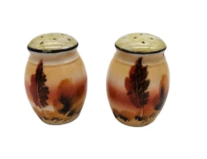 Vintage Autumn Leaf Salt & Pepper Shakers Set Fall Made in Japan no stoppers - Picture 1 of 9