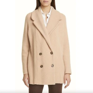 Vince Wool & Alpaca Blend Natural Double Breasted Jacket Brittle Medium NWT - Picture 1 of 14