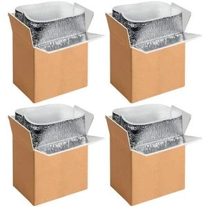 YSSOA 4 Pack Insulated Shipping Boxes with Aluminum Foil Liner 6’’X5’’X9’’ - Picture 1 of 8