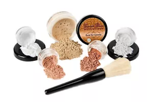 6PC Makeup Kit with Brush (Fair Shade 1), All-Natural Loose Powder, Includes - Picture 1 of 5
