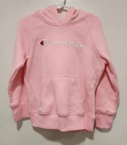 Champion Girl Pink Fleece Hoodie Size 5 Food Condition - Picture 1 of 7