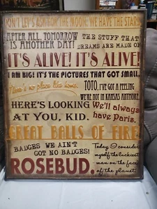 Home Decor - Wall Picture - Movie Quotes - Metal - Size - 20" x 24" x 1 1/4" - Picture 1 of 5