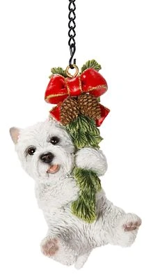 VIVID ART Natale da appendere mini West Highland Terrier cucciolo cane ornamento interno esterno