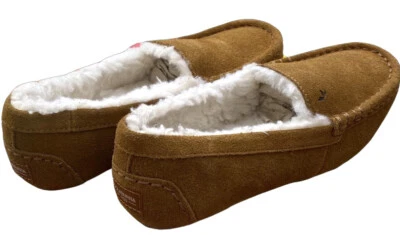 Kookaburra на UGG мальчиков молодежи мокасины слипоны коричневая замша стриженный мех размер 1 новый! - Изображение 1 из 4