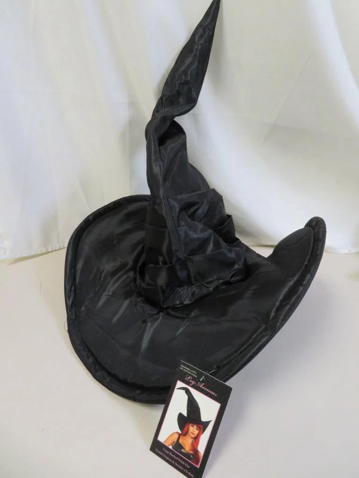 Leg Avenue Large Ruched Black Witch Hat Halloween Costume Accessory - Image 1 of 4