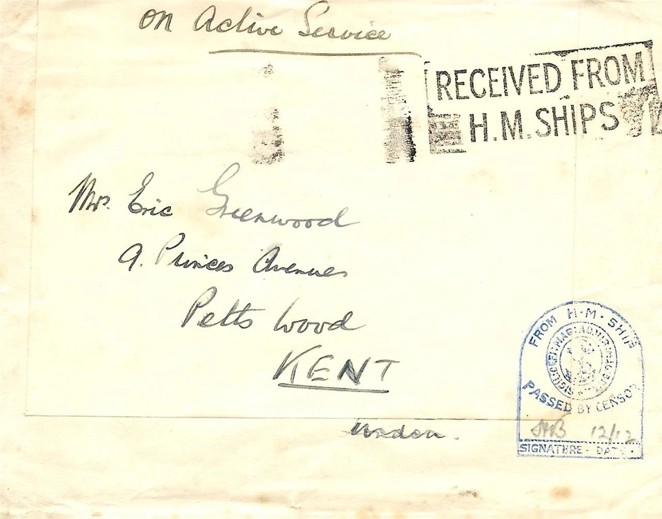 HMS FLY (J306) Minesweeper Tombstone Passed by Censor - Image 1 of 1