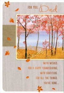 Loving THANKSGIVING Greeting Card FOR A WONDERFUL DAD by Hallmark + Envelope - Picture 1 of 5