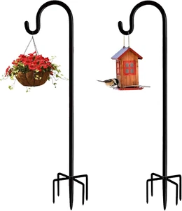 Garden Shepherd Hook Outdoor with 5 Prong Base, Bird Feeder Pole Hanger Holde... - Picture 1 of 1