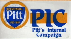 Set of 4 1987 University of Pittsburgh 200 Year Campaign Reverse Window Stickers - Picture 1 of 3