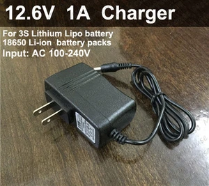 12.6V 1A AC/DC US Adapter Charger For 3S Lithium Li-ion LiPo  Battery Packs - Picture 1 of 6