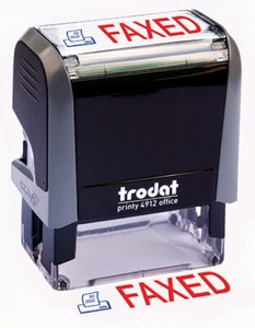 Estampilla de goma ""por fax"" de Trodat autoentintado - Imagen 1 de 3