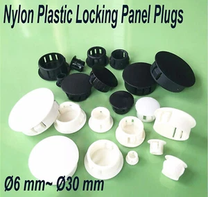 Ø6 mm~ Ø30 mm Hole Plugs Plastic Hole Plugs Locking Panel Plugs Black / White - Picture 1 of 8