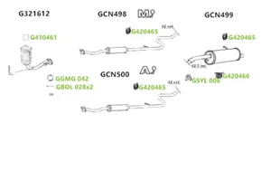 Auspuff Endtopf Mittelrohr für Citroen C3 1.4 Mk1 02-06 Benzin Schrägheck GCN498 - Bild 1 von 3