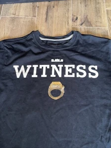 LeBron James Witness Championship ring Nike dri-fit Black tshirt size large - Picture 1 of 5