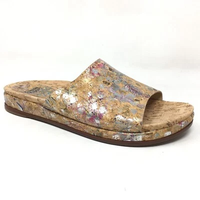 NUEVO Johnston & Murphy Chanclas Sandalias Zapatos Mujer Talla 6 Marrón Corcho Floral Foto 1 de 4