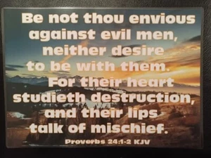 Proverbs 24:1-2 KJV Christian Faith Bible Verses A4 Laminated Poster - Picture 1 of 1