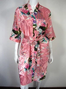 Oriental Village Collection 3/4 Arm Morgenmantel Peignoir Nachthemd geblümt rosa - Bild 1 von 12