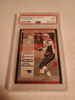 Tom Brady 2005 Bowman Chrome #8 PSA Graded 9 - Image 1 of 2