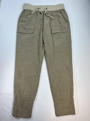 Peserico Women’s Wool Silk Blend Pants Beige Tan Tapered Made In Italy Size 46 - Image 1 of 4