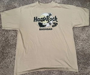 Vintage Hard Rock Cafe Baghdad Iraq T-Shirt Cotton Size X- Large Tan - Picture 1 of 5