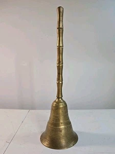 "Campana de cena India vintage de latón macizo de 11"" de alto" - Imagen 1 de 5