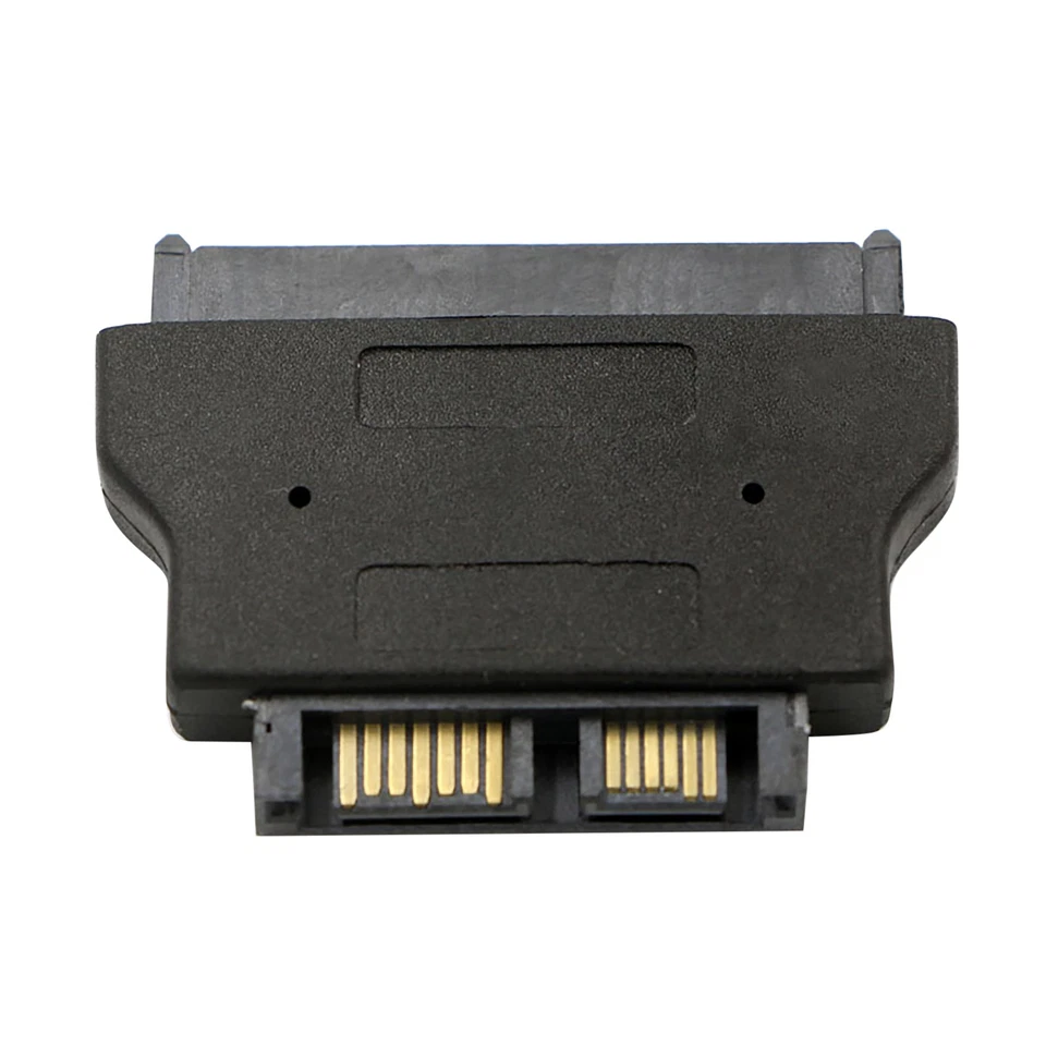 New SATA 22Pin 7+15 Female Plug To SATA 13 Pin Male Convertor Adapter Black - Image 1 of 4