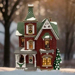 Dept 56 Original Snow Village Ceramic Beacon Hill Victorian #54857 1995 Lighted - Picture 1 of 11