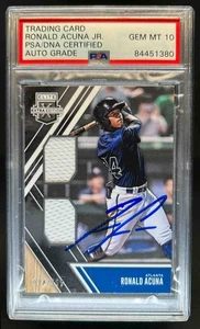 Trading Card Ronald Acuna Jr IP Autograph Auto PSA DNA Authentic Auto 10 - Picture 1 of 2