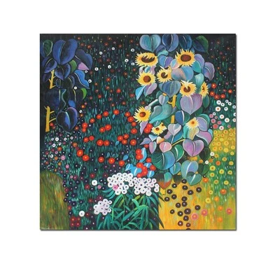 Flor Gustav Klimt Jardín, Pintura al Óleo Pintada a Mano Reproducción Lienzo Pared Ar Foto 1 de 4