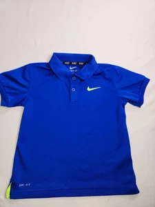 Nike Golf Dri-Fit Polo Shirt Boys SIZE 6 MEDIUM Blue Short Sleeve Pullover Q329 - Picture 1 of 3