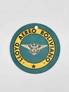 Lloyd Aereo Boliviano L.A.B. (Bolivia) Airline Luggage Tag 2-3/4”dia. - Picture 1 of 4