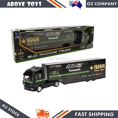 Camión de carreras NewRay escala 1:43 Iveco Stralis Kawasaki Team Bud modelo diecast Foto 1 de 3