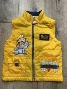 Vintage Y2K Bob der Baumeister gelb Bau gefütterte Weste Größe 5 - Bild 1 von 9