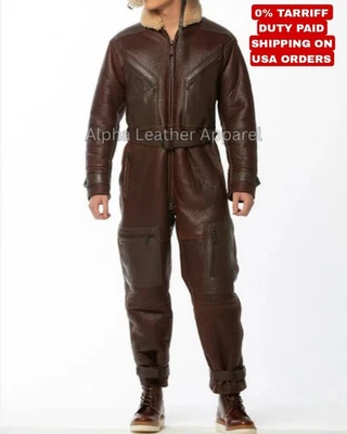 B3 Flight Hombres 100% Piel de Oveja Real Cuero de Oveja Aviador Bombardero Chaqueta Traje Foto 1 de 4