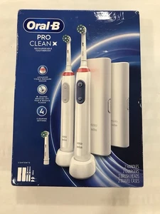 Oral-B Pro Clean X Rechargeable Toothbrush (2 Pack + 6 Brush Heads) - Picture 1 of 12