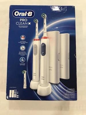 Oral-B Pro Clean X Rechargeable Toothbrush (2 Pack + 6 Brush Heads) - Image 1 of 4
