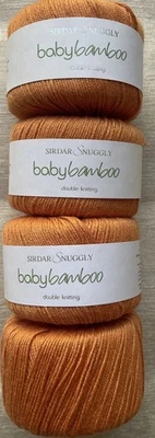 Lot of 4, Sirdar Snuggly Baby Bamboo DK yarn  Viscose/Wool, 50g/104yd ea, Orange - Image 1 of 4