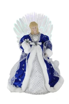 18" Inch Standing Blue & Silver Fiber Optic Angel Lighted LED Christmas Tree ... - Image 1 of 4