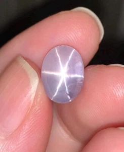 Natural White Star Sapphire 5.71 Ct Oval Cabochon Shape Loose Gemstone 10x7 mm - Picture 1 of 8