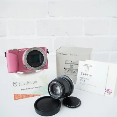 (Top Mint) Sony Alpha NEX-3N Pink 16.1 MP w/ TTArtisan 35mm f1.4 Lens from Japan - Image 1 of 4
