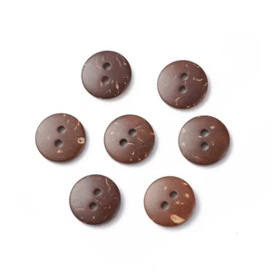 20 Coconut Buttons 13mm Round Natural 2 Hole A100 Aussie Seller - Picture 1 of 4