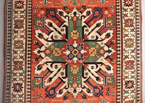 Vintage Caucasian Chelaberd Kazak Rug tribal carpet 4’6” x 6’7″ / 138x208cm - Picture 1 of 18