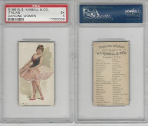 N186 Kimball, Dancing Women, 1889, Italian, PSA 5 EX - Picture 1 of 1